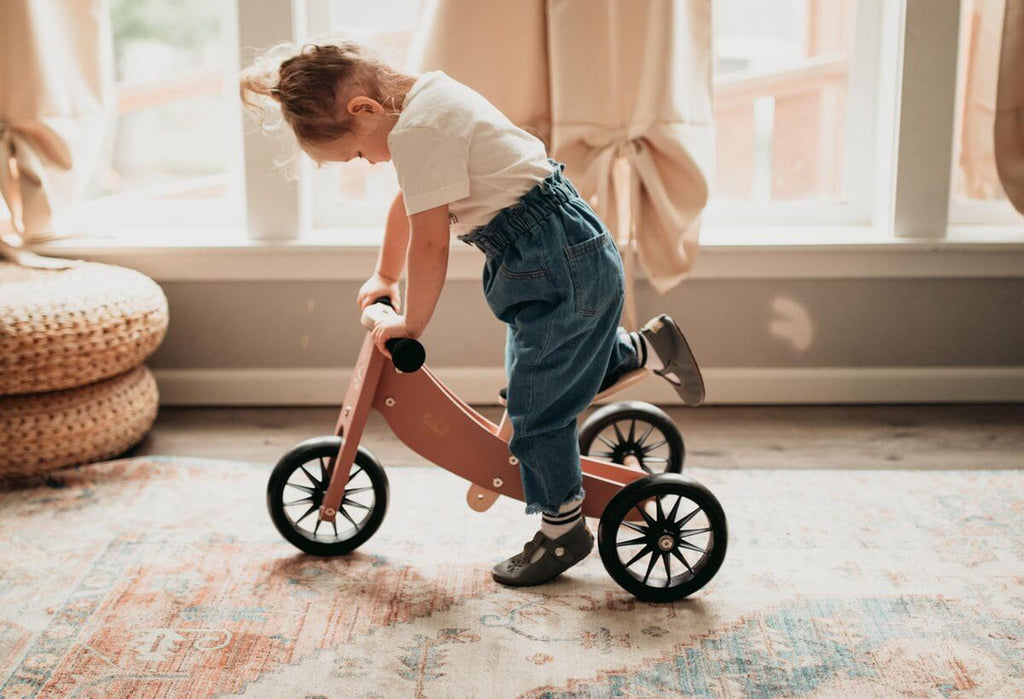 2-in-1 houten loopfiets & driewieler Tiny Tot - Coral